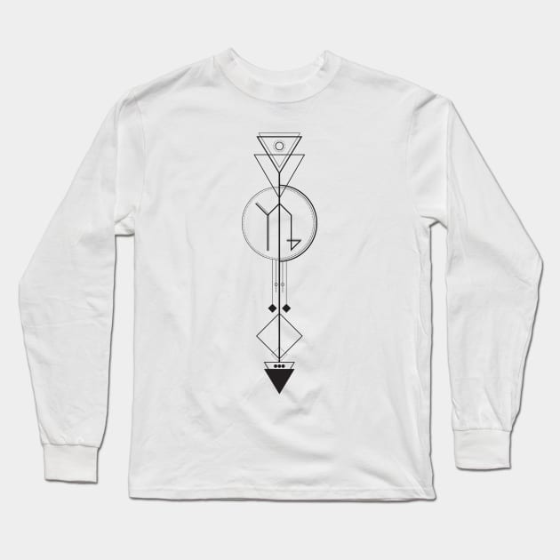 Capricorn Arrow - Geometric Astrology Long Sleeve T-Shirt by alcateiaart